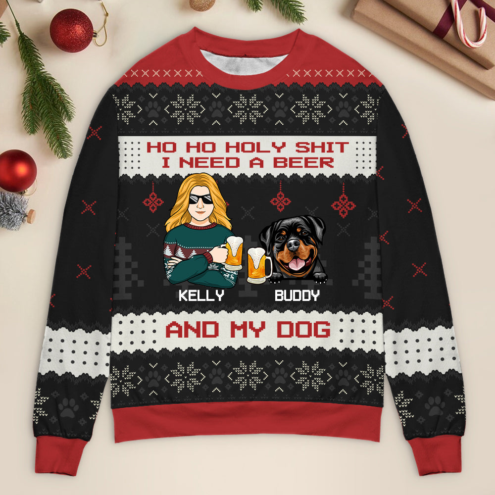 Christmas Gift For Dog Lovers, Dog Moms, Dog Dads - Personalized Unisex Ugly Sweater