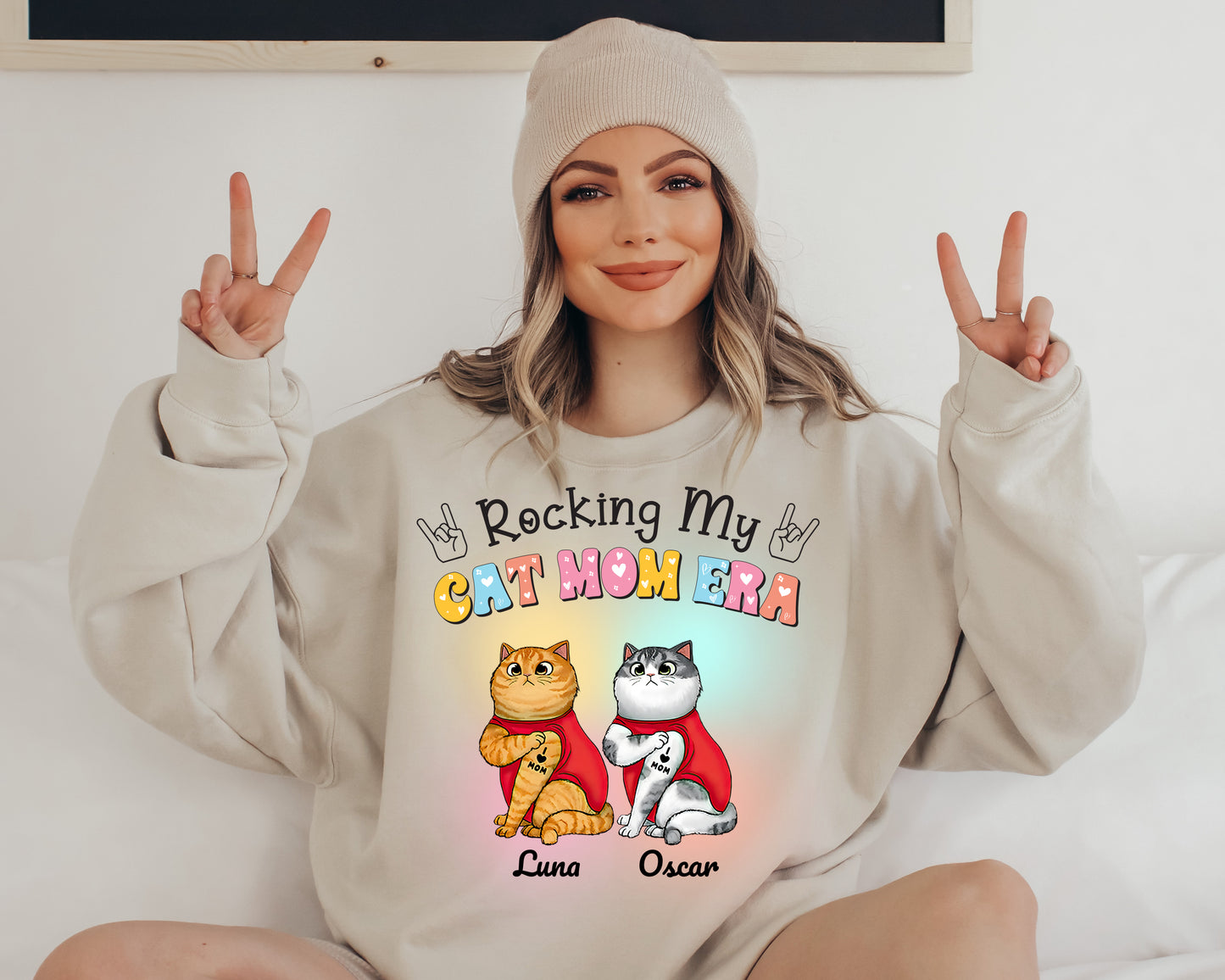 Rockin The Cat Mom Life Personalized Sweatshirt