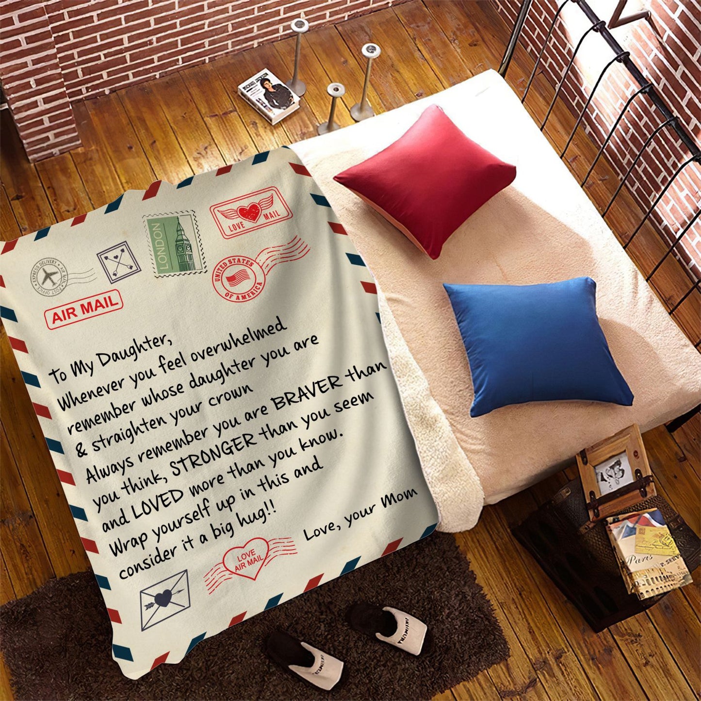 To My Daughter Letter Blanket, Gift For Daughter From Mom