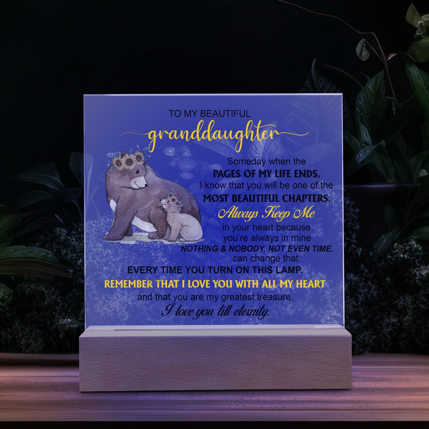 (ALMOST SOLD OUT) Keepsake Gift for Granddaughter - Night Lamp of Love