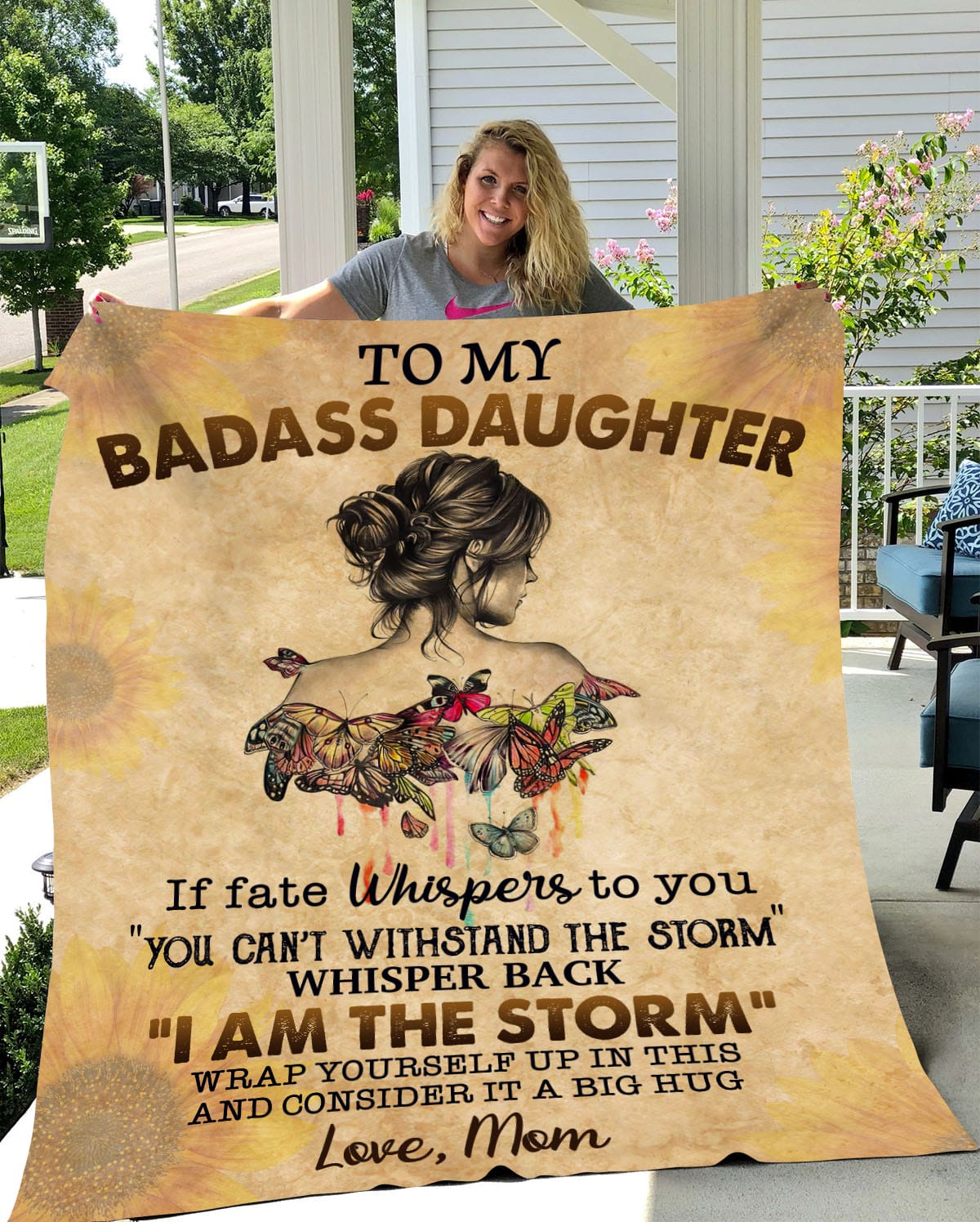 To My Badass Daughter Blanket, Gift to Daughter, Gift from Mom