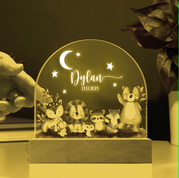 Personalized baby night light, Kids Night Light with name, Baby Room Decor, Baby Shower Gift, Baby Bedside Lamp, Baptism Gift
