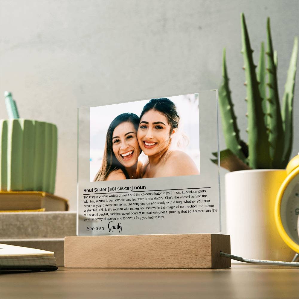 Personalized Led Night Light Gift for Soul Sister, Personalized Gift for Best Friend, Custom Night Lamp For Friend, Gift For Soul Sister