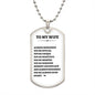 To My Wife Dog Tag