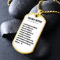To My Wife Dog Tag