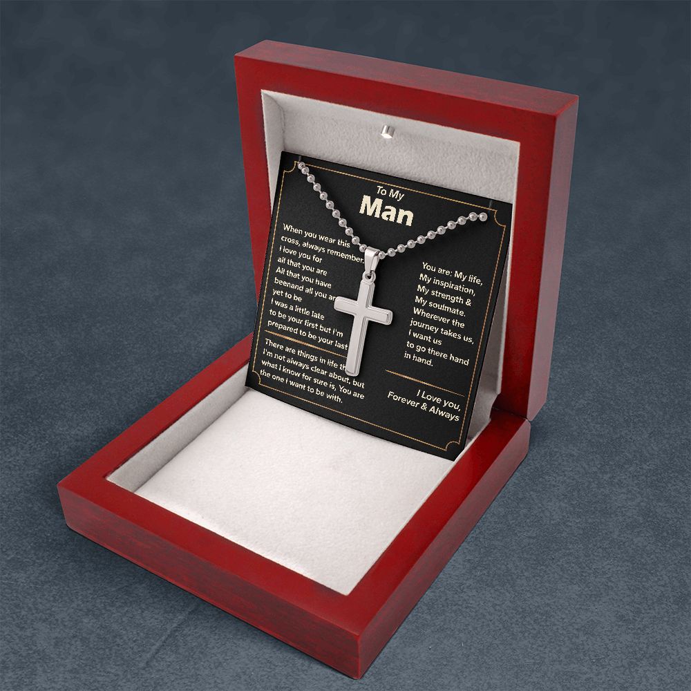 To My Man Stainless Cross Necklace