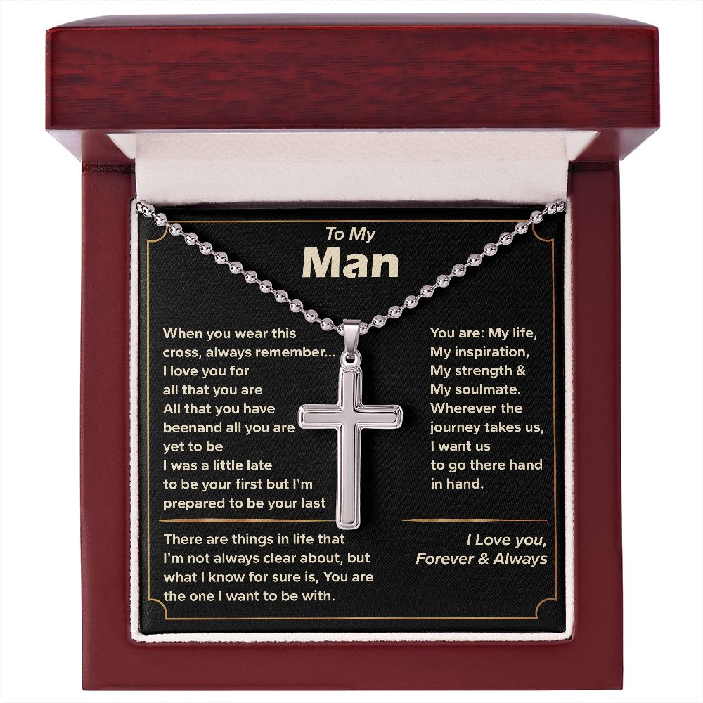 To My Man Stainless Cross Necklace