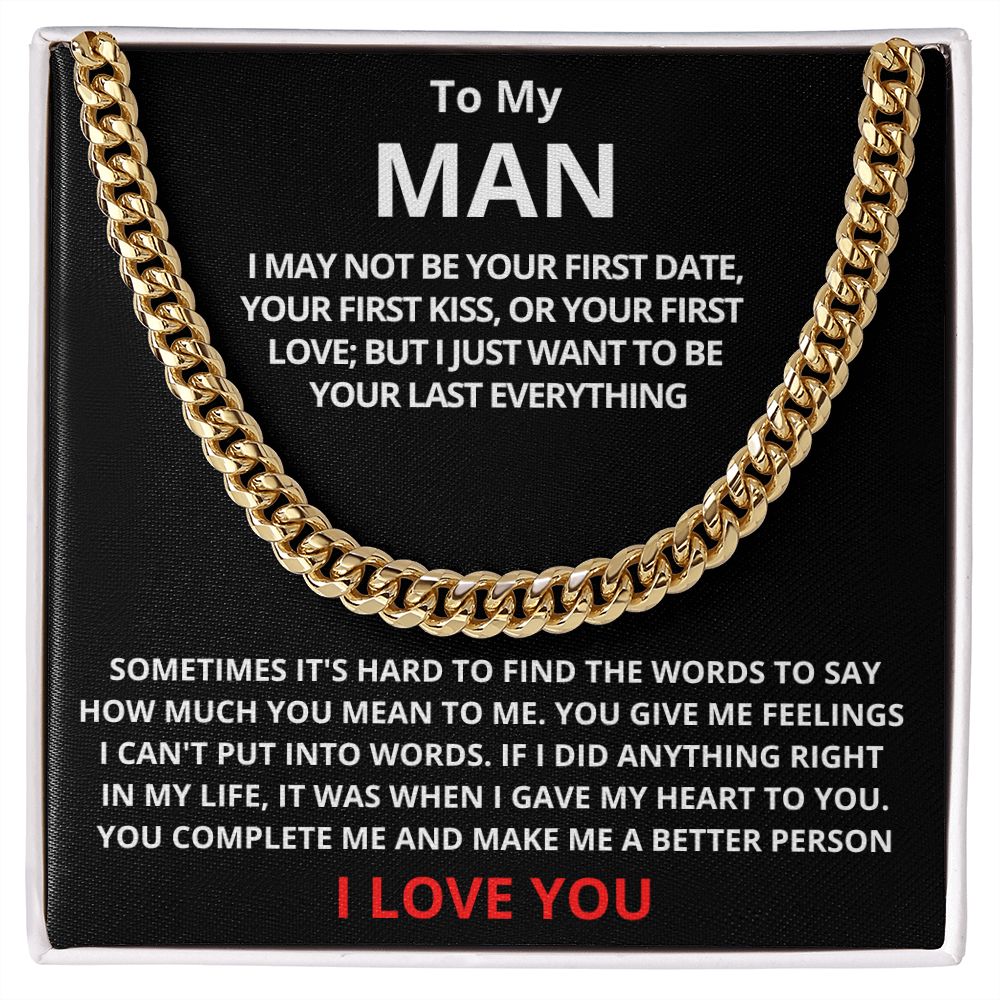 To My Man Cuban Link Chain (Stainless Steel)