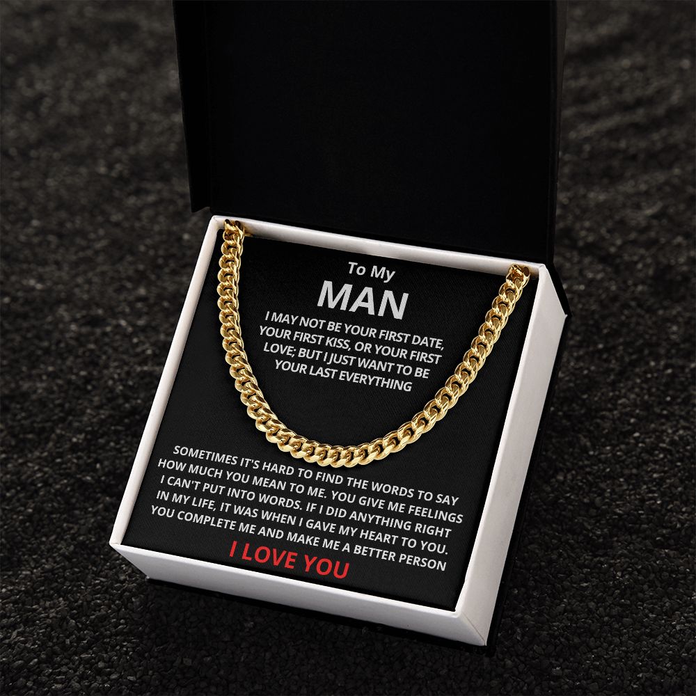 To My Man Cuban Link Chain (Stainless Steel)