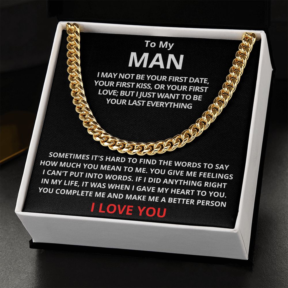 To My Man Cuban Link Chain (Stainless Steel)