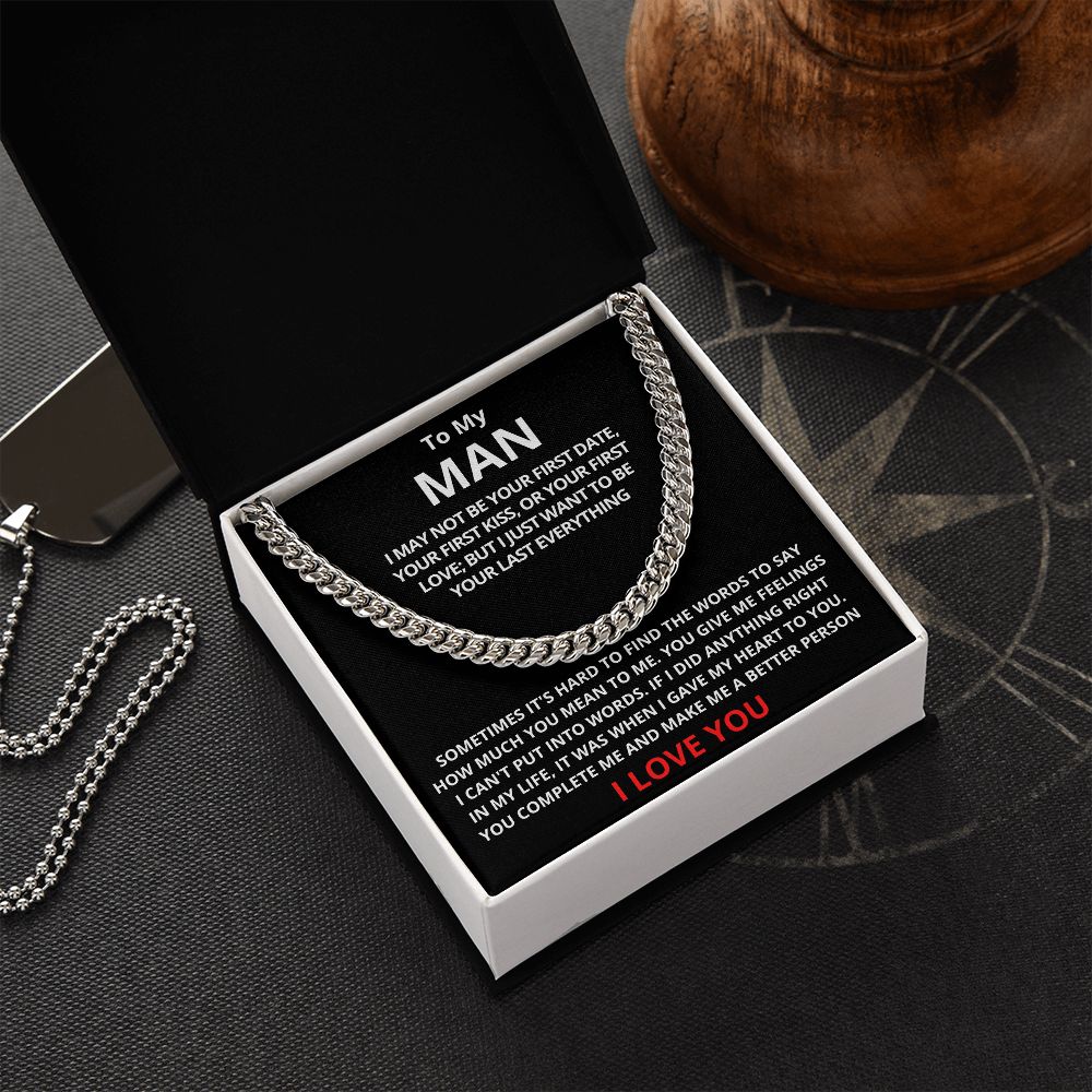 To My Man Cuban Link Chain (Stainless Steel)
