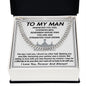 To My Man Cuban Link Chain Necklace King