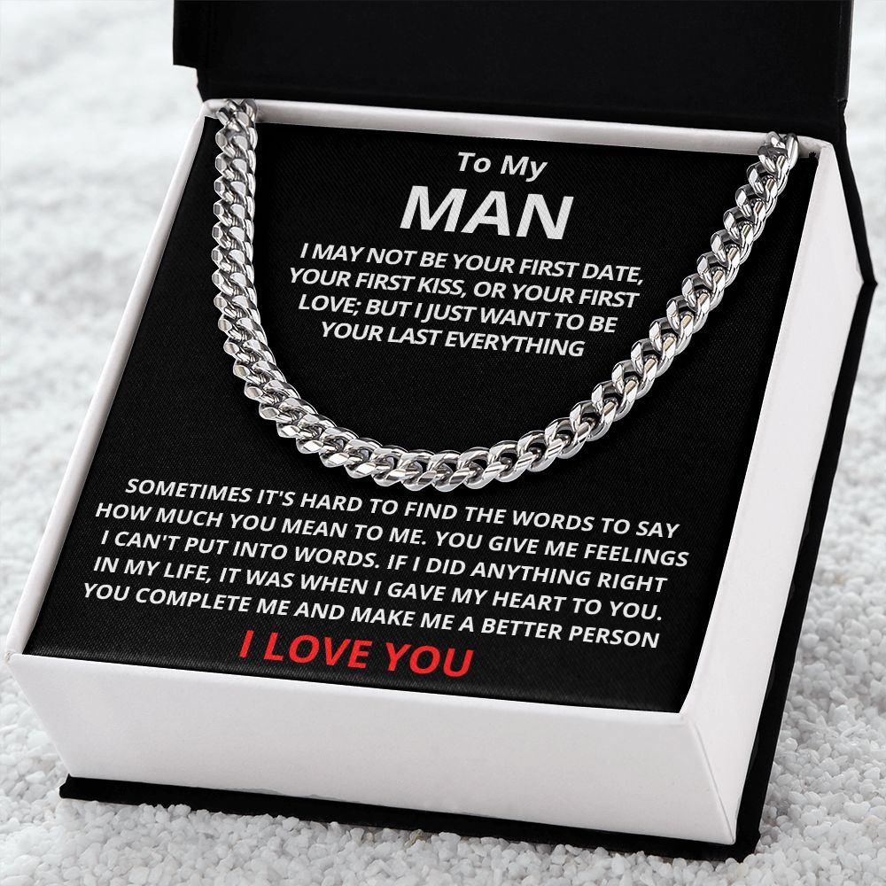 To My Man Cuban Link Chain (Stainless Steel)