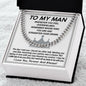 To My Man Cuban Link Chain Necklace King