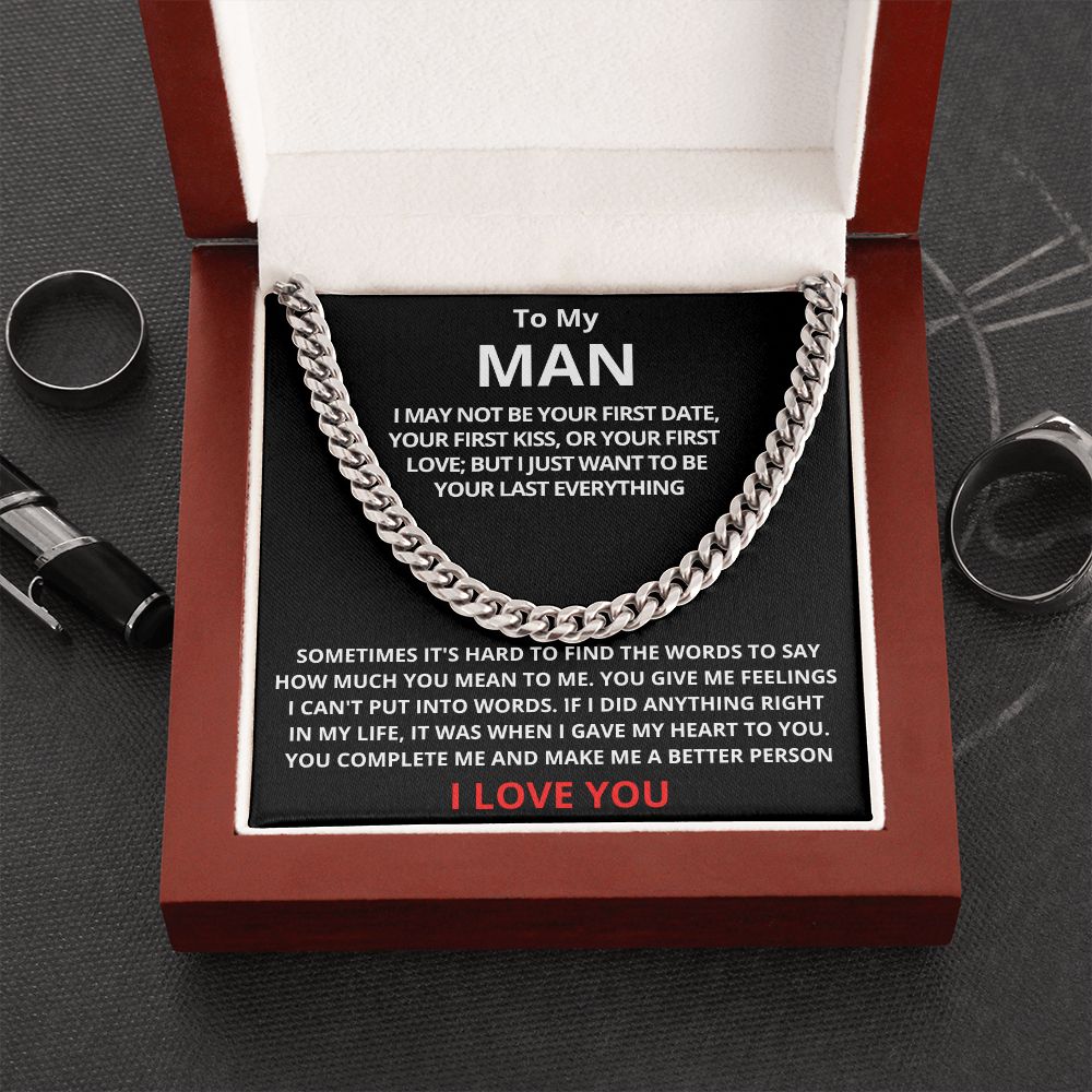 To My Man Cuban Link Chain (Stainless Steel)