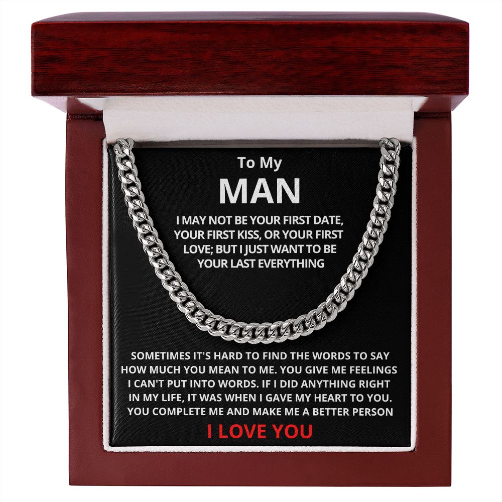 To My Man Cuban Link Chain (Stainless Steel)