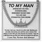 To My Man Cuban Link Chain Necklace King