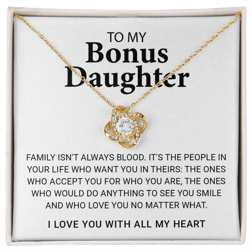 TO MY BONUS DAUGHTER (LOVE KNOT NECKLACE)