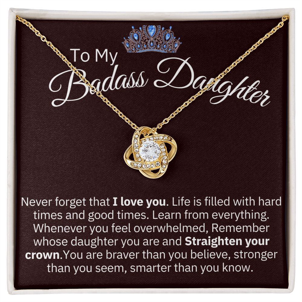 Love Knot Necklace Gift For Badass Daughter