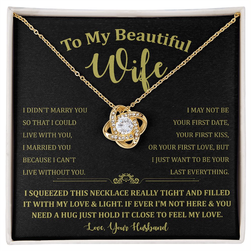 To My Beautiful Wife Love Knot Necklace