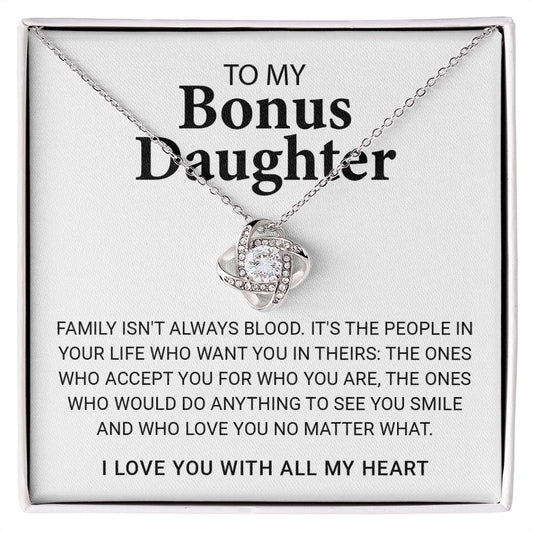 TO MY BONUS DAUGHTER (LOVE KNOT NECKLACE)