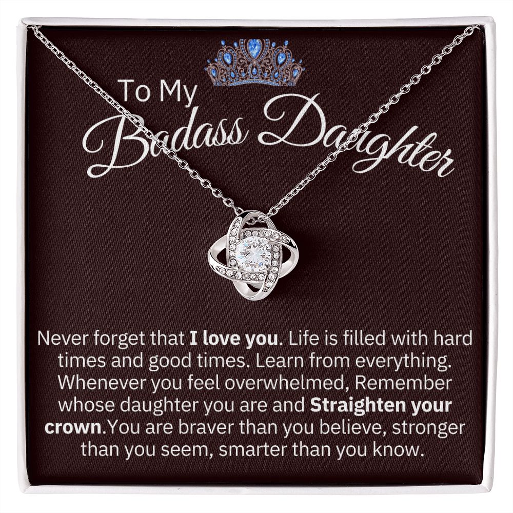 Love Knot Necklace Gift For Badass Daughter