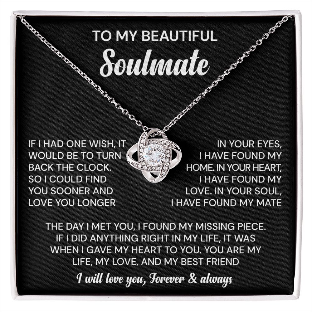 To My Beautiful Soulmate Love Knot Necklace