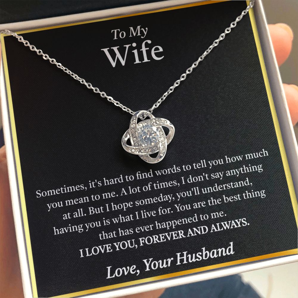 You mean so much to me (Wife) Love Knot Necklace