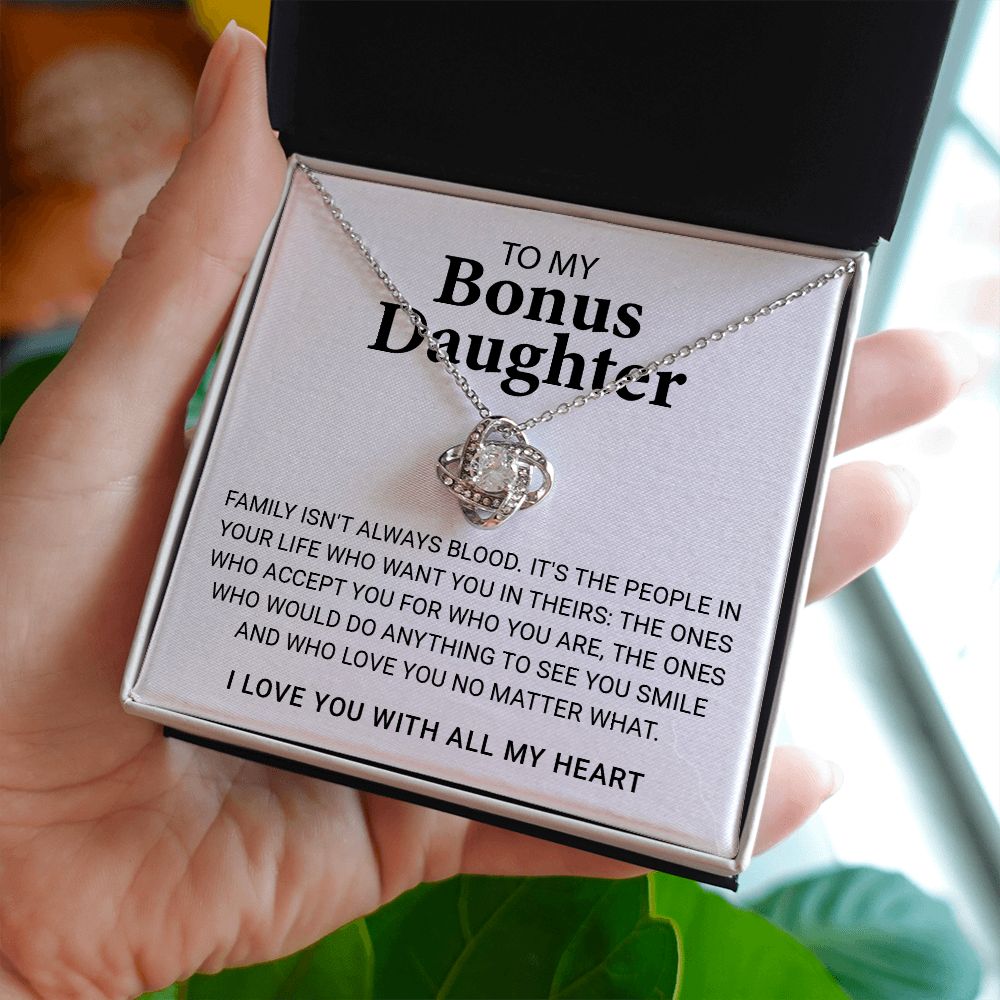 TO MY BONUS DAUGHTER (LOVE KNOT NECKLACE)