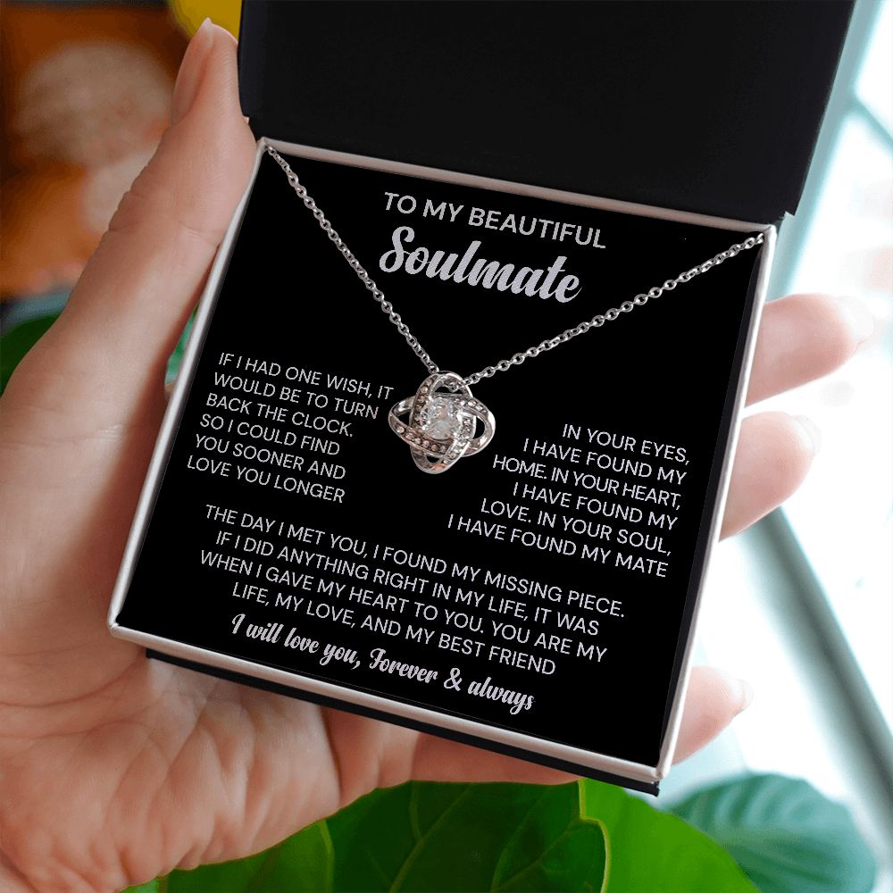 To My Beautiful Soulmate Love Knot Necklace