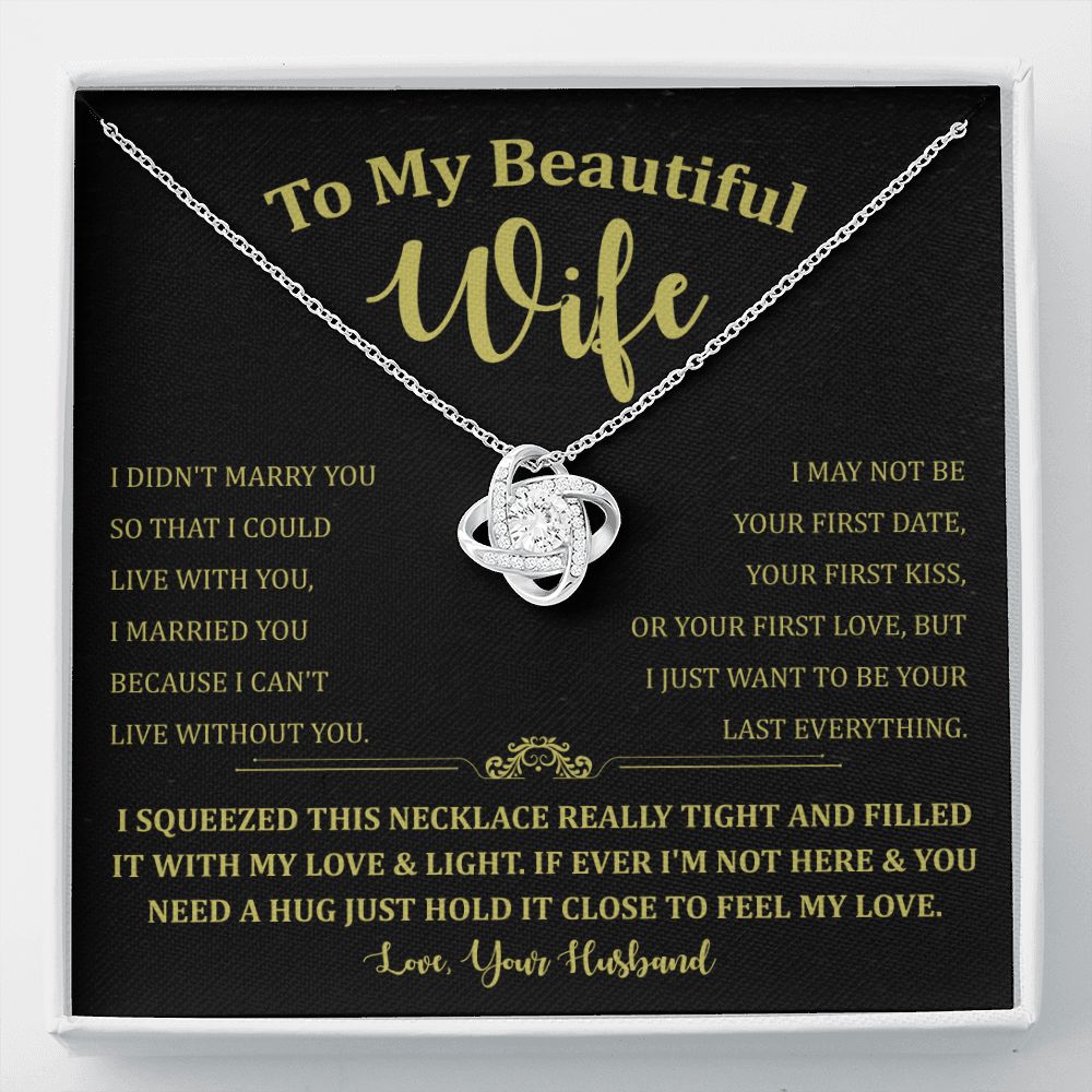 To My Beautiful Wife Love Knot Necklace
