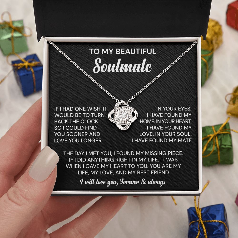 To My Beautiful Soulmate Love Knot Necklace