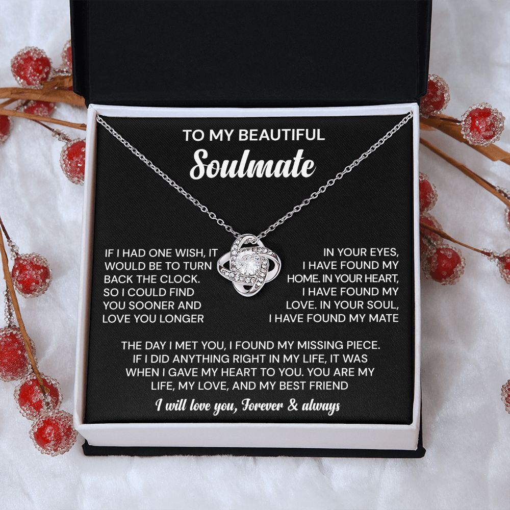 To My Beautiful Soulmate Love Knot Necklace