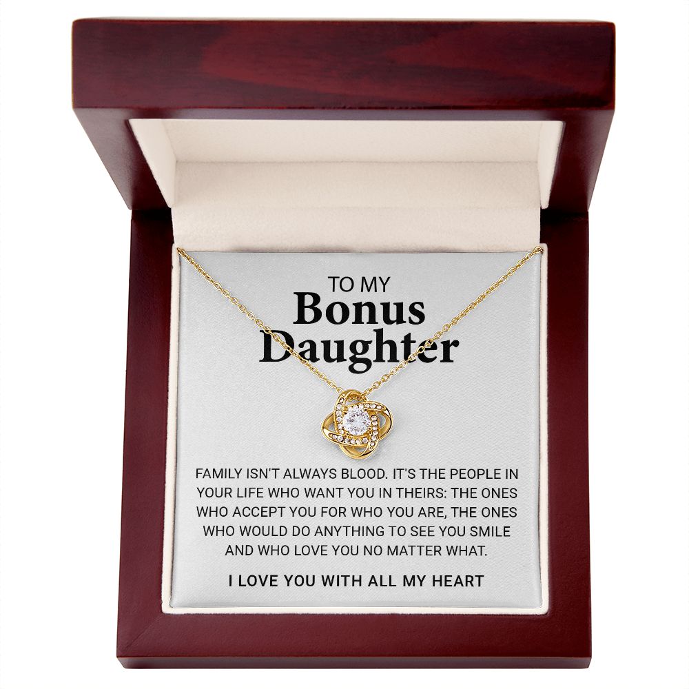 TO MY BONUS DAUGHTER (LOVE KNOT NECKLACE)