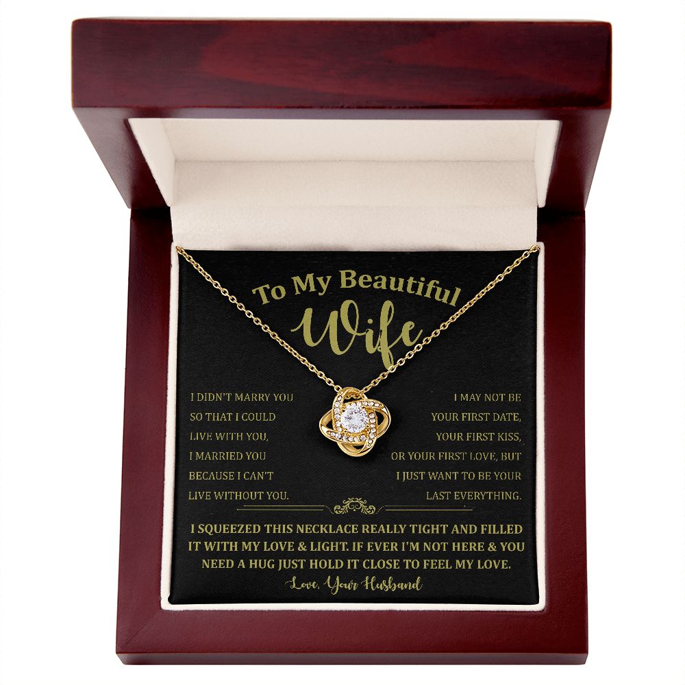 To My Beautiful Wife Love Knot Necklace