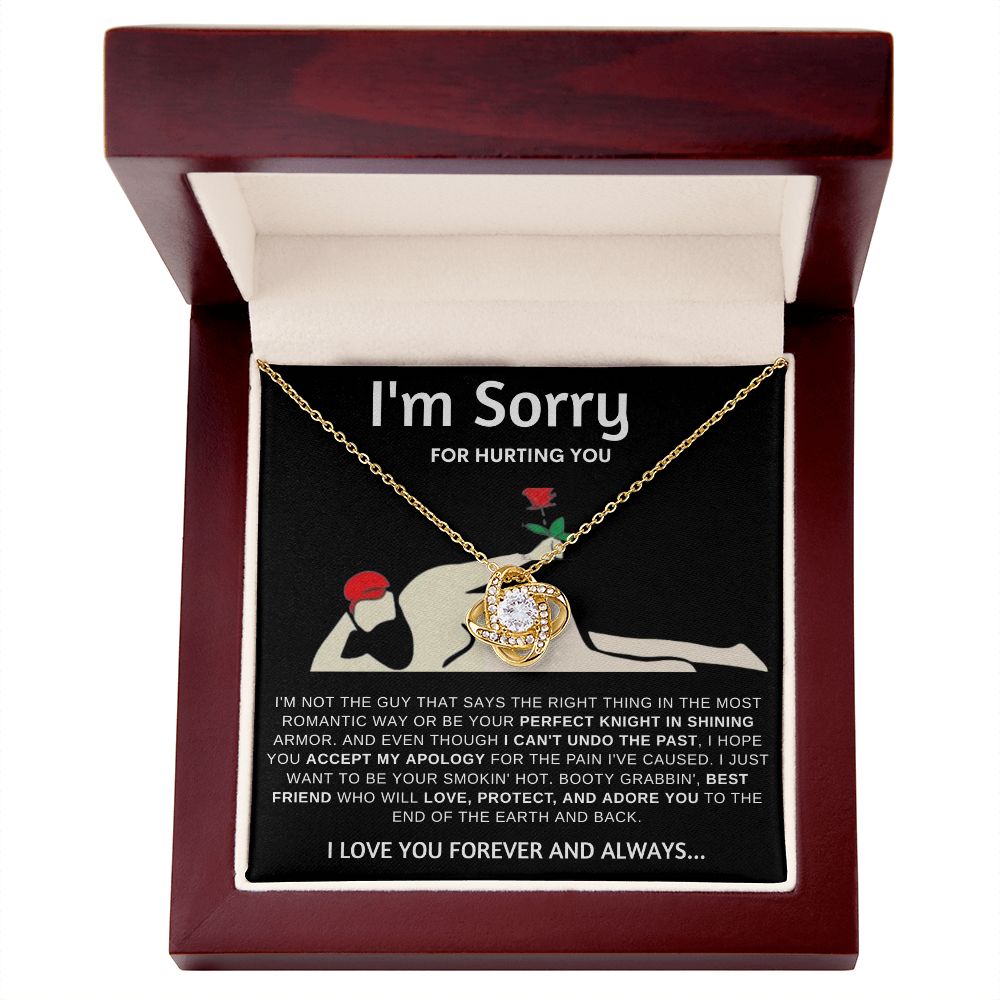 I'M Sorry For Hurting You Flower Love Knot Necklace