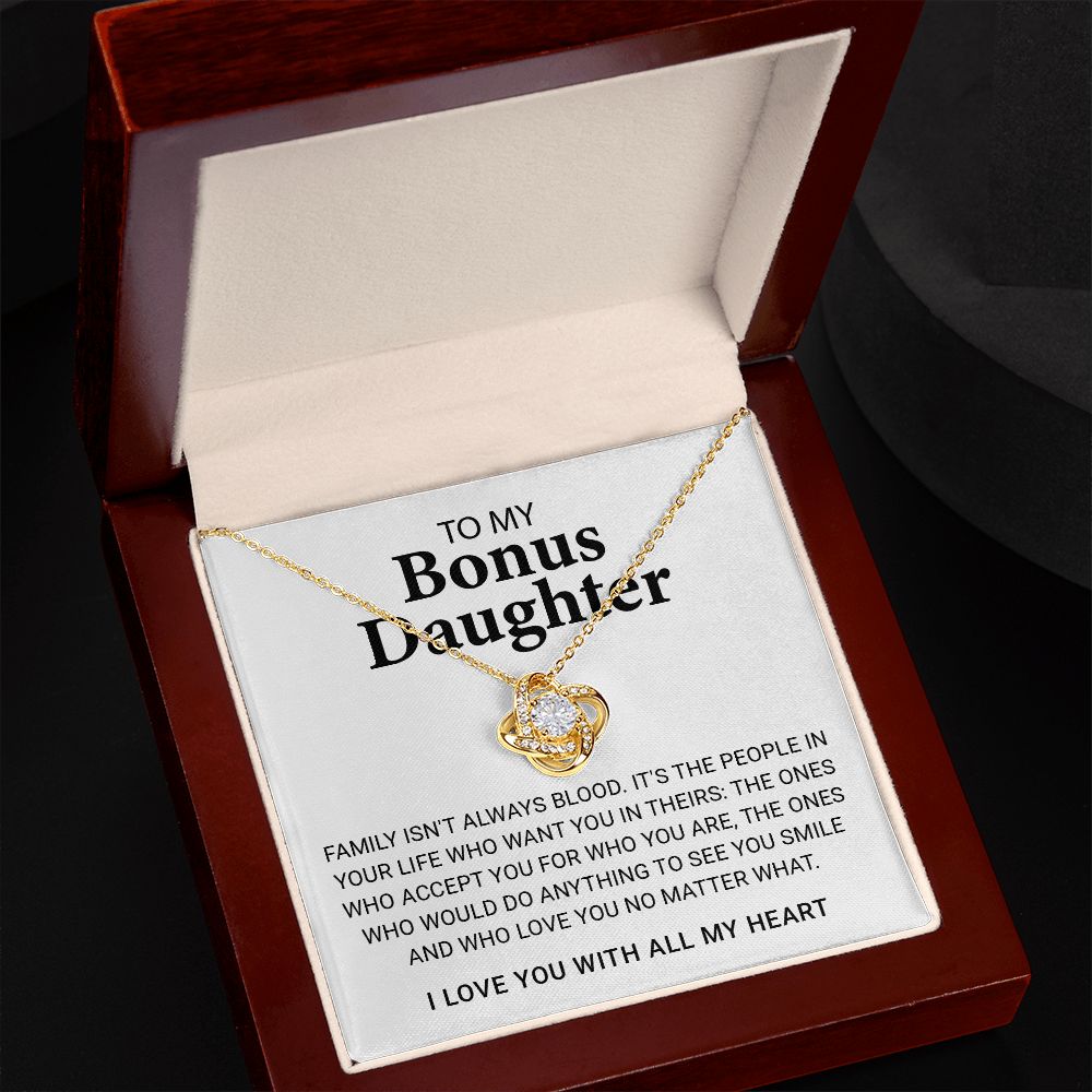 TO MY BONUS DAUGHTER (LOVE KNOT NECKLACE)