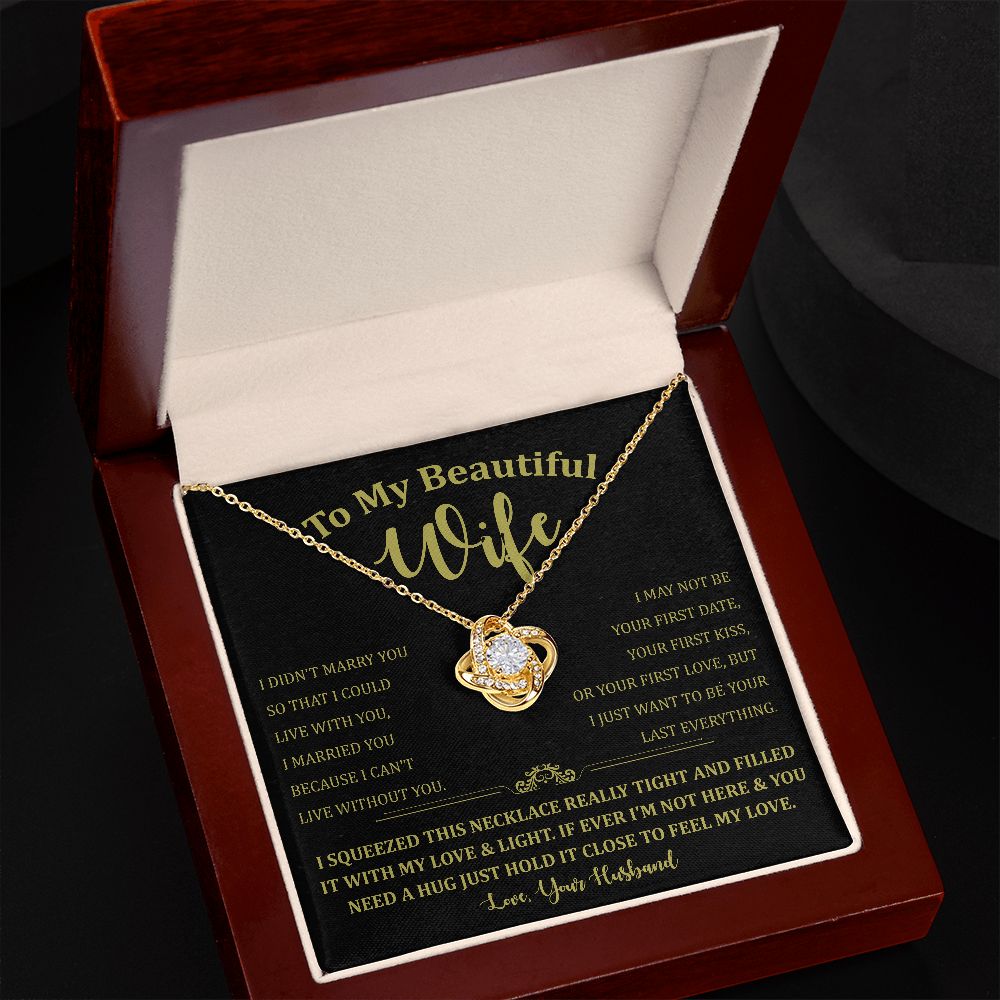 To My Beautiful Wife Love Knot Necklace
