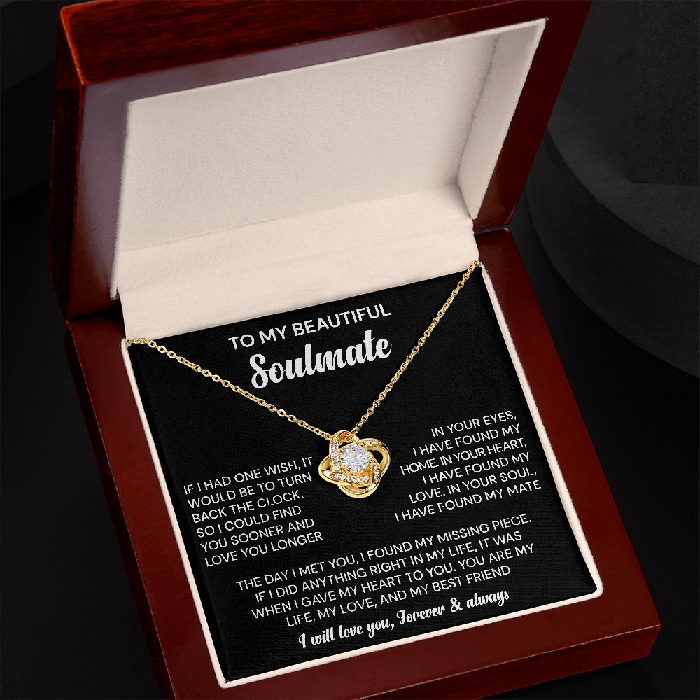 To My Beautiful Soulmate Love Knot Necklace