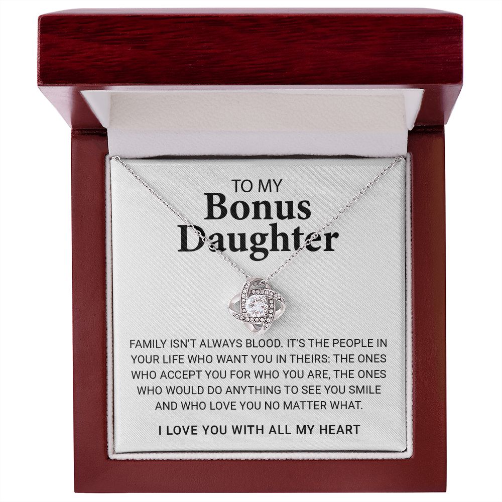 TO MY BONUS DAUGHTER (LOVE KNOT NECKLACE)