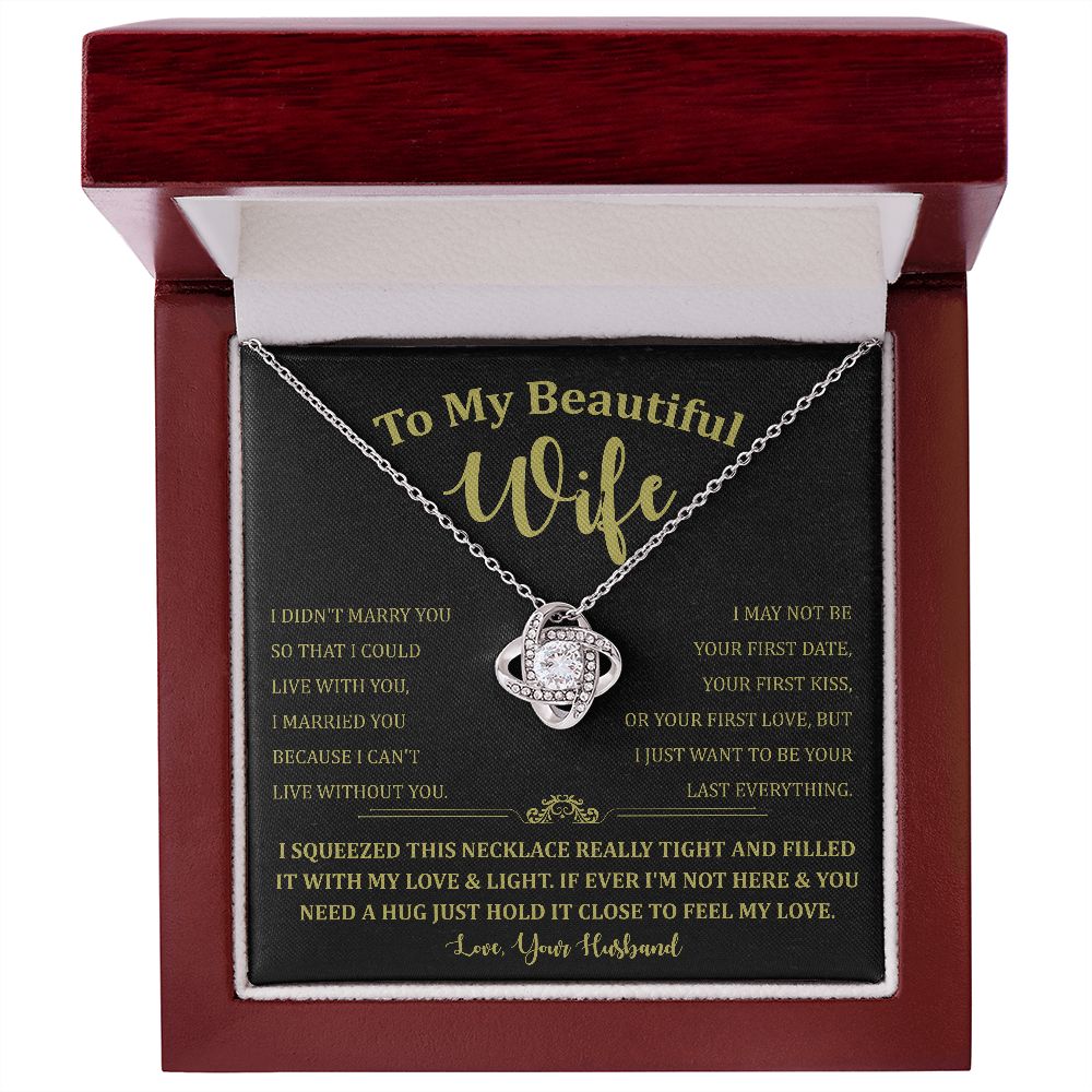 To My Beautiful Wife Love Knot Necklace
