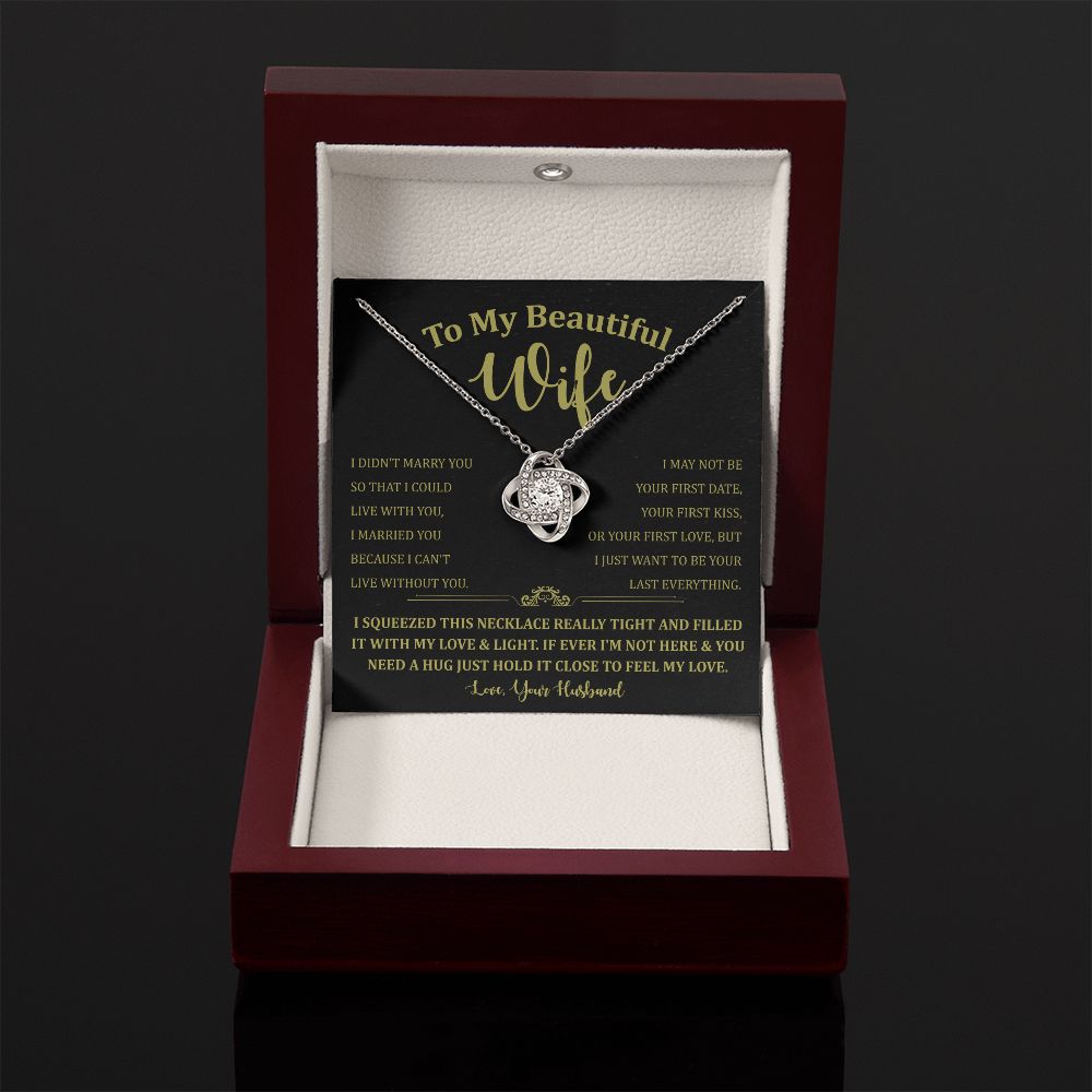To My Beautiful Wife Love Knot Necklace