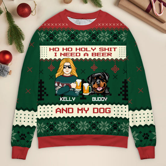 Christmas Gift For Dog Lovers, Dog Moms, Dog Dads - Personalized Unisex Ugly Sweater