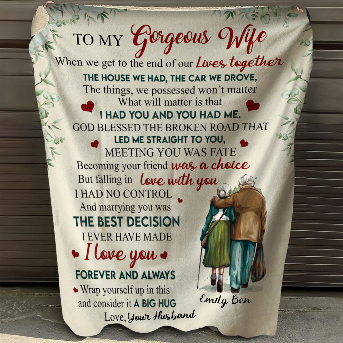 Personalized Blanket for Wife - Anniversary Gift, Throw Blanket from Husband, Christmas Gift