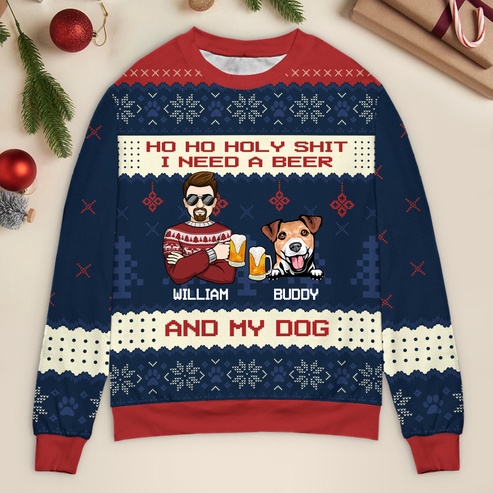 Christmas Gift For Dog Lovers, Dog Moms, Dog Dads - Personalized Unisex Ugly Sweater