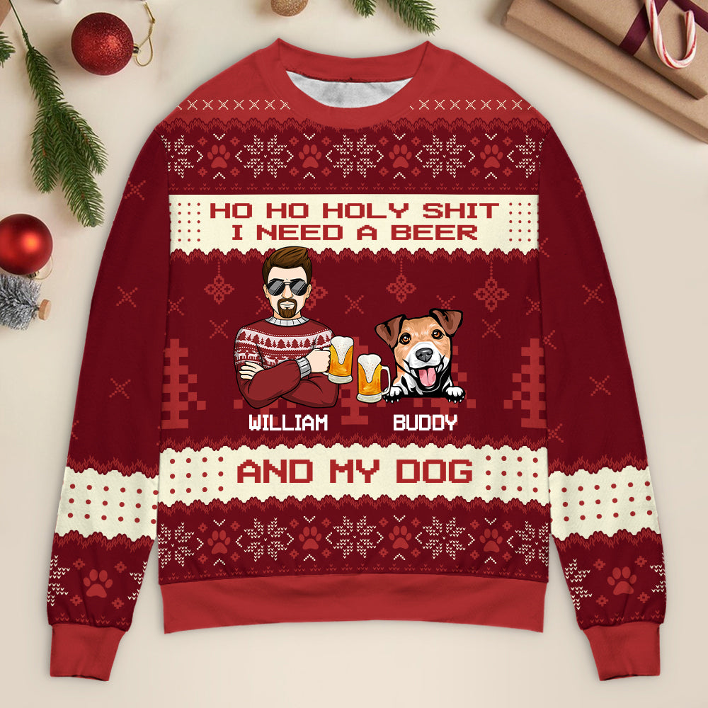Christmas Gift For Dog Lovers, Dog Moms, Dog Dads - Personalized Unisex Ugly Sweater