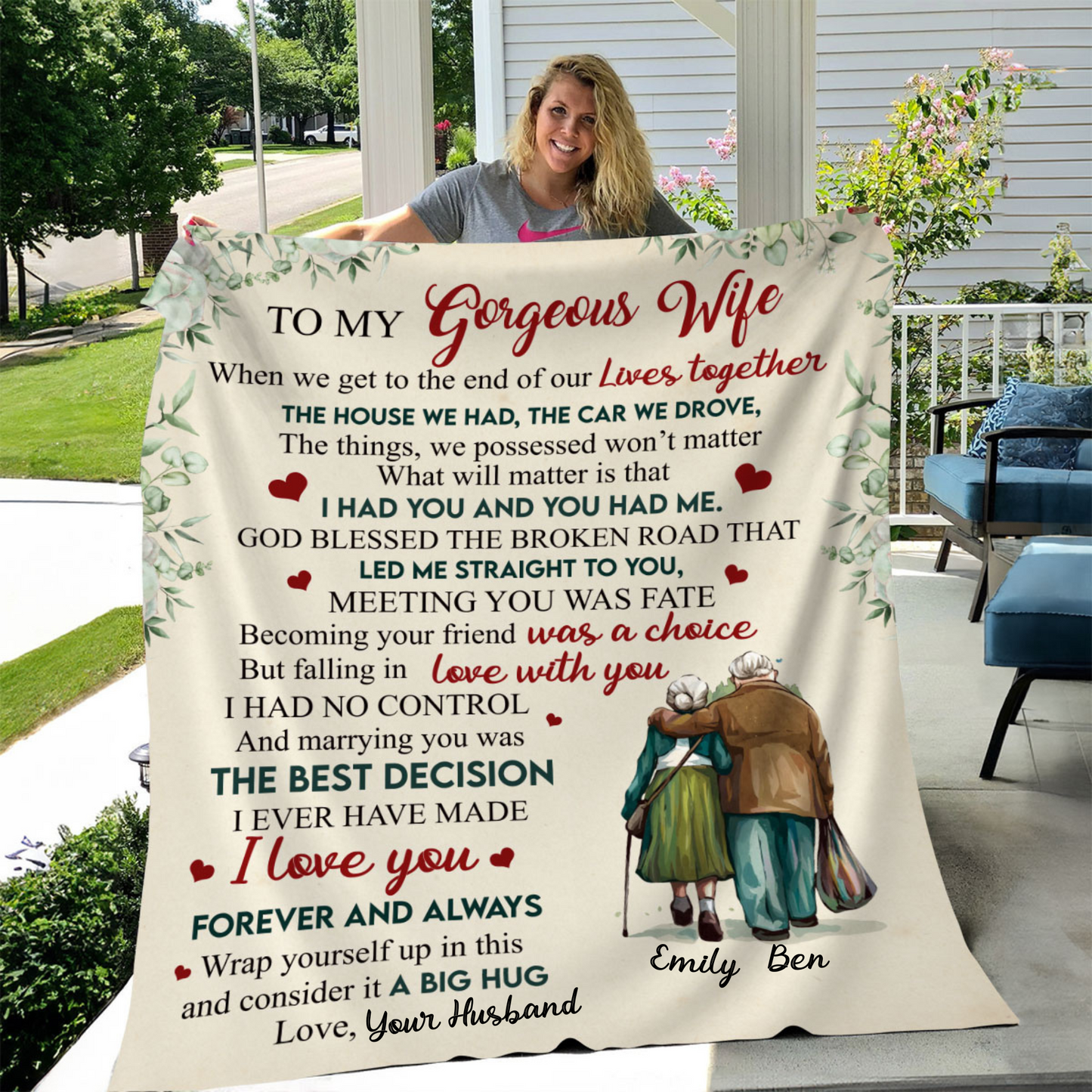 Personalized Blanket for Wife - Anniversary Gift, Throw Blanket from Husband, Christmas Gift