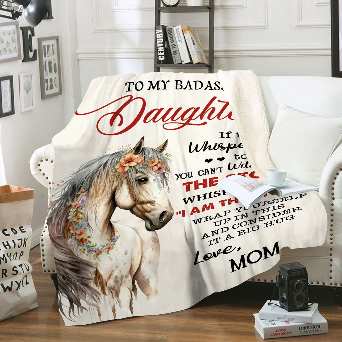 To My Badass Daughter Blanket For Horse Lover, Gift for Daughter