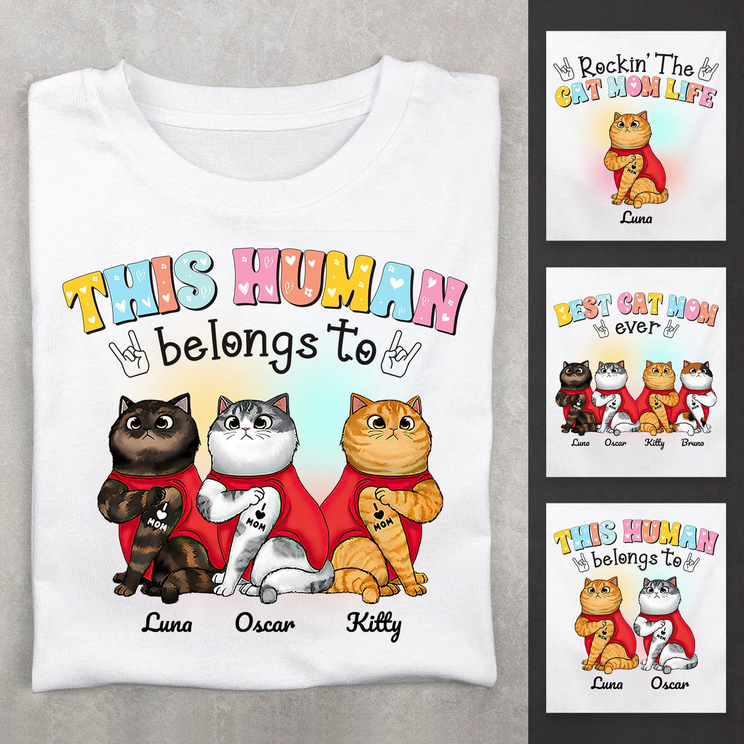 Rockin The Cat Mom Life Personalized T-shirt