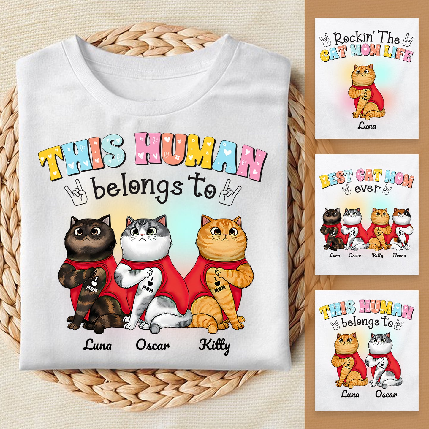 Rockin The Cat Mom Life Personalized T-shirt